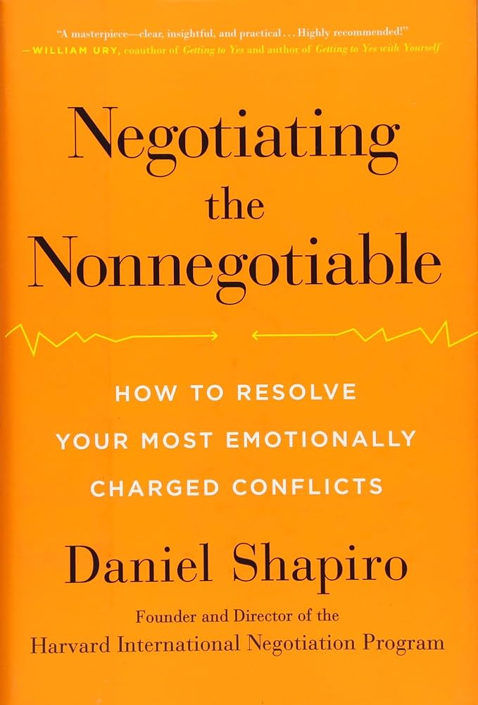 Negotiating the Nonnegotiable: How to Resolve Your Most Emotionally Charged  Conflicts: Amazon.co.uk: Shapiro, Daniel: 9780670015566: Books