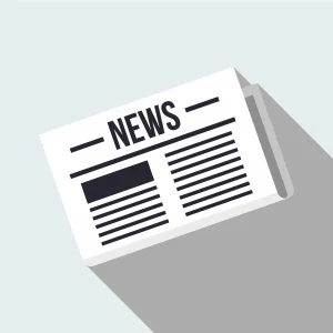 Illustration of a newspaper with the word 'NEWS' on it.