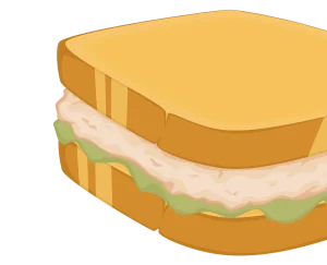 A classic sandwich with layers of bread, lettuce, and filling.
