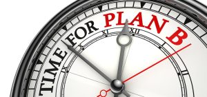 Clock face with the words Time for Plan B